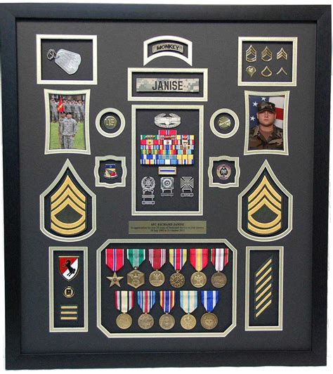 shadow boxes with military metals|military shadow box with pictures.